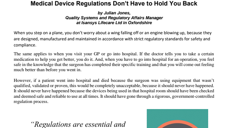 Medical Device Regulations Don’t Have to Hold You Back