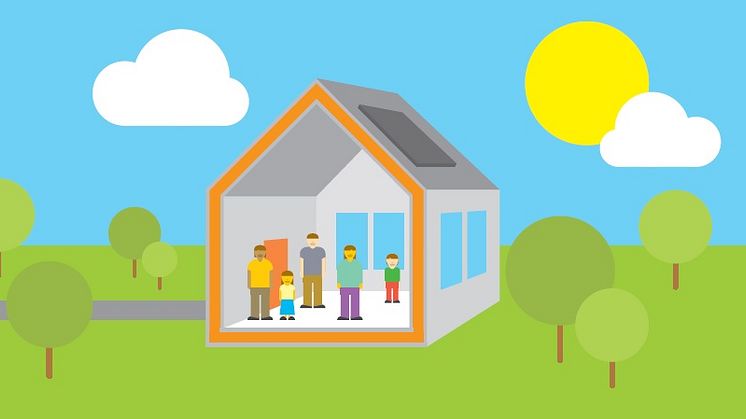 Första steget är att skapa ett energieffektivt klimatskal med låga värmegenomgångstal för golv, väggar och tak samt fönster och dörrar. 