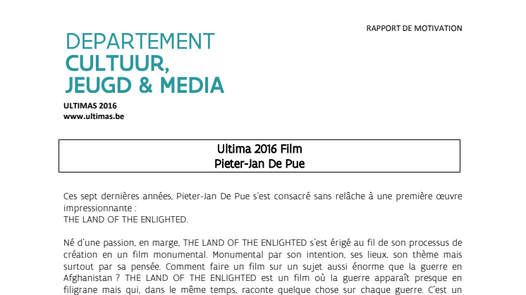 rapport de motivation Ultima 2016 film
