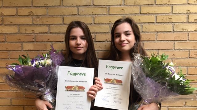 Emilie og Ida Abildgaard fra Bygma Amager bestod deres fagprøver med flot resultat.  