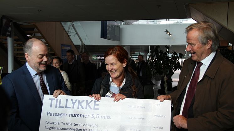 Norwegian-passager nummer 3,5 mio. i Aalborg