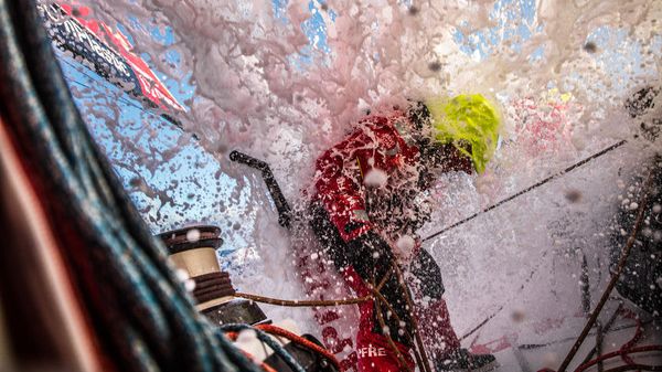 Hard sailing as Volvo Ocean Race teams collect key ocean pollution data (Credit: Ugo Fonolla/Volvo Ocean Race)