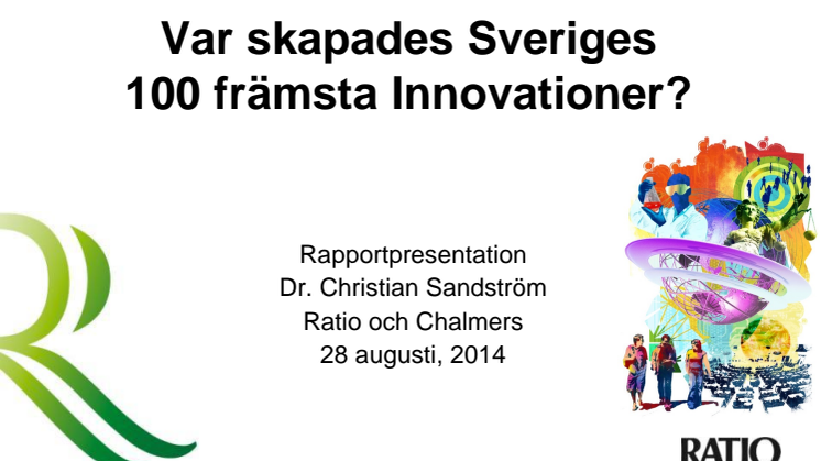 Presentation Sveriges 100 främsta innovationer