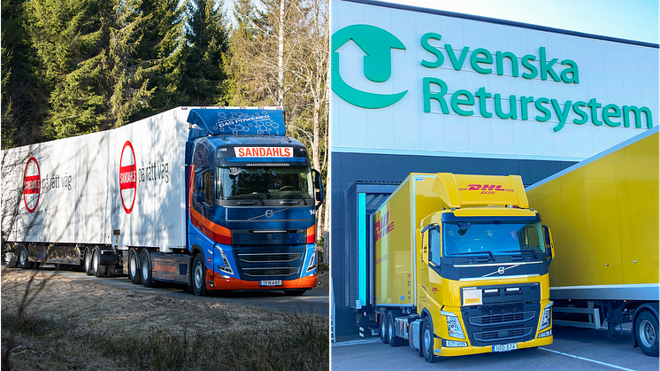 Sandahls och DHL lastbil med Svenska Retursystem