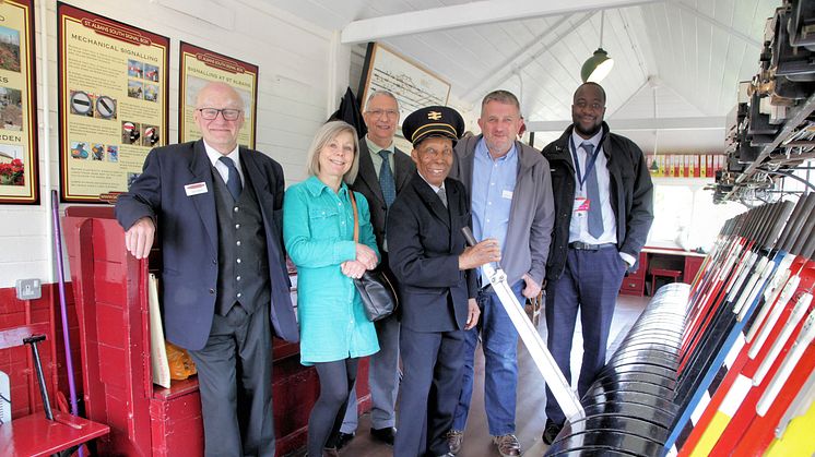 Members from St Albans South Signal Box Museum gathered to celebrate the day