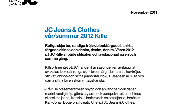 JC Jeans & Clothes vår/sommar 2012 Kille