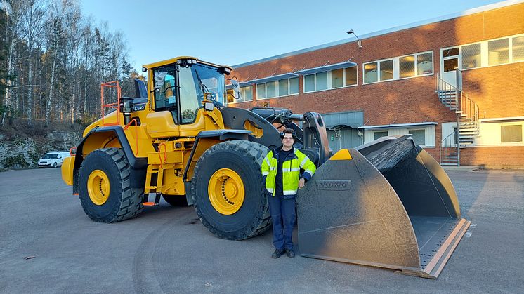 Ludvig Eriksson gör sin praktik på Volvo CE i Arvika, studerande på gymnasieingenjörsutbildningen TE4.