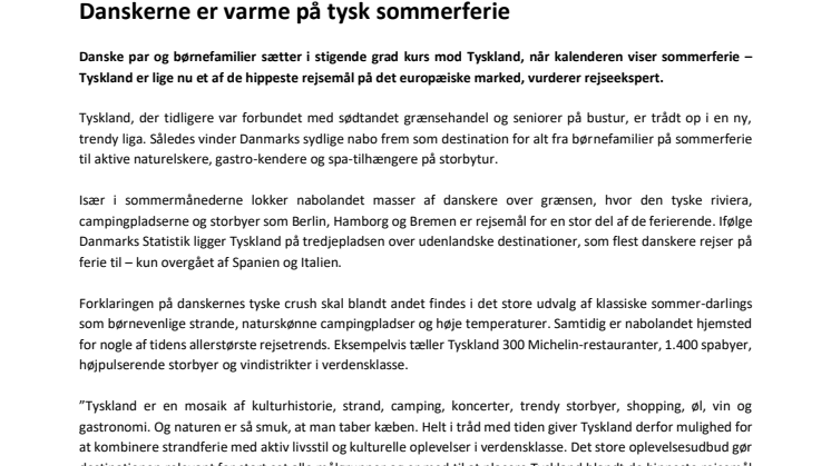 Danskerne er varme på tysk sommerferie