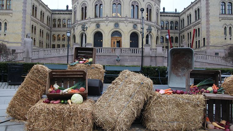 Bondelaget inviterer til den årlige frokosten foran Stortinget. 