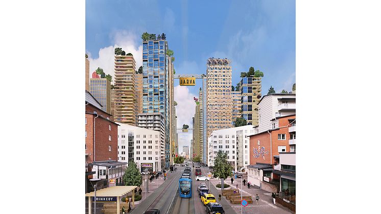 Vision för Järva stadspark, Rinkebystråket. Skiss: Anders Berensson Architects.