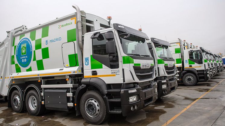 Kommunfullmäktige i Madrid har köpt in 109 tunga Iveco Stralis-fordon som går på komprimerad naturgas (CNG) till sin park av sophämtningsfordon.