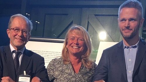 Från vänster: Mikael Hallberg - Sveriges Bryggerier, Magdalena Gerger - Systembolaget och Carl Johan Svaton - SVL