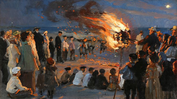 P. S. Krøyer: St. Hansblus på Skagens strand