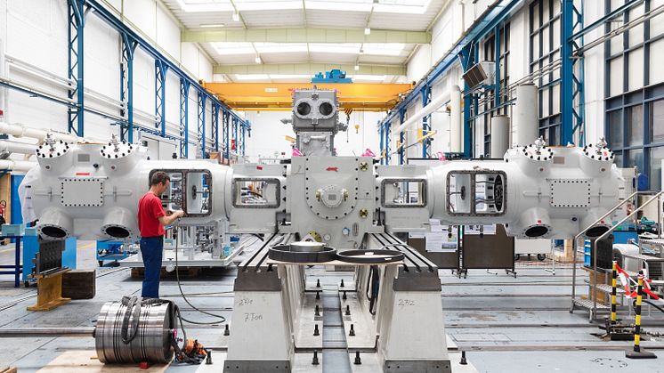 Process Gas Compressor being assembled at BCAG workshop in Winterthur, Switzerland