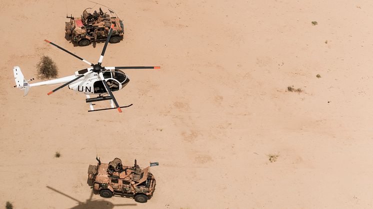 Den svenska styrkan i Mali är en del av FNs stabiliseringsinsats MINUSMA. Foto: Alexander Gustafsson/ Försvarsmakten