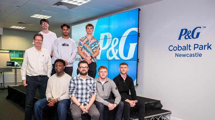 Northumbria students with staff at Procter & Gamble 