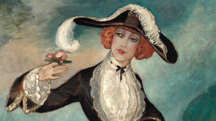 Gerda Wegener- "Le Chavalier de la Rose". Sign. Gerda Wegener, Paris, 1921. Olie på lærred. 138 x 76. Hammerslag- 380.000 DKK