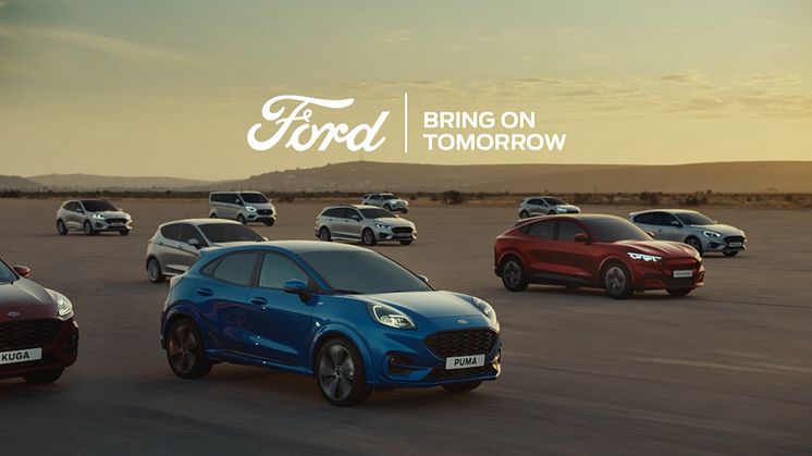 Nu presenterar Ford sin nya varumärkesinriktning, Bring on Tomorrow, som bland annat står för företagets progressiva anda och engagemang för elektrifiering. 