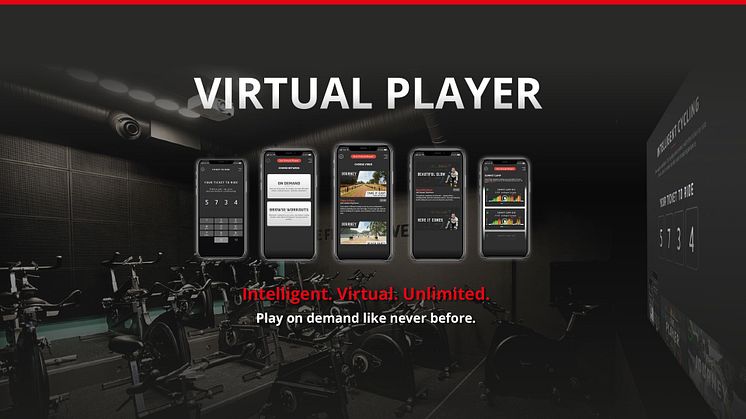 No instructor? No problem. The Virtual Player lets members play workouts on the big screen in between live classes.