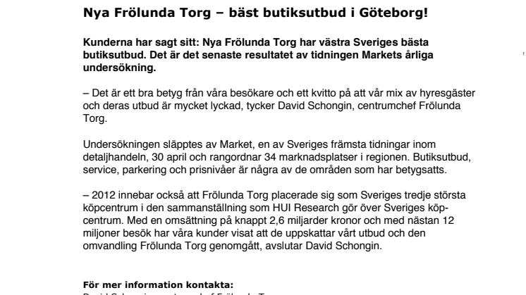 Nya Frölunda Torg – bäst butiksutbud i Göteborg!