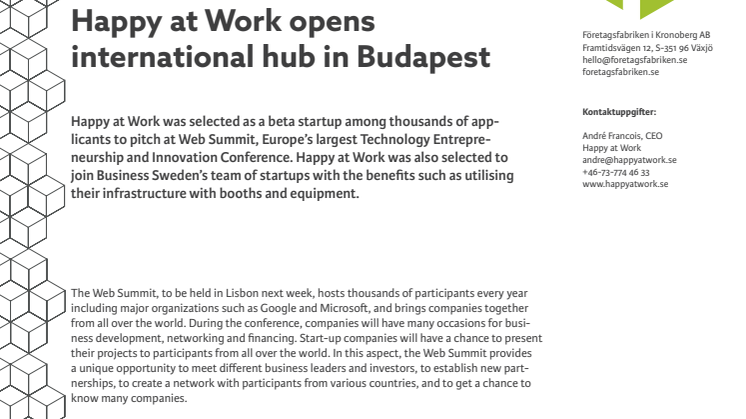 Happy at Work was selected in several criterias in the Web Summit Conference 