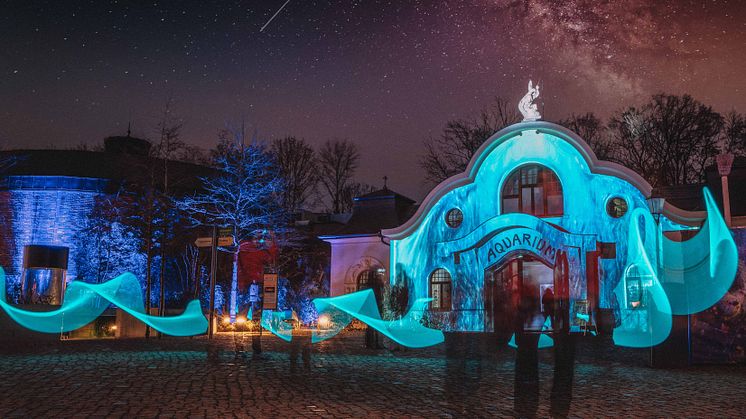 Fassadenprojektion auf dem Historischen Aquarium - Foto: Zoo Leipzig