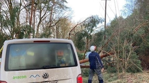 Avacon-Mitarbeiter im Dauereinsatz - Stromausfälle durch Sturmtief Zeynep fast behoben
