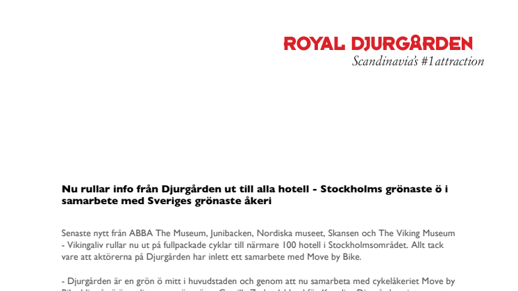 Nu rullar info från Djurgården ut till alla hotell - Stockholms grönaste ö i samarbete med Sveriges grönaste åkeri