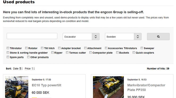  engcon Group lanserar begagnat-sida