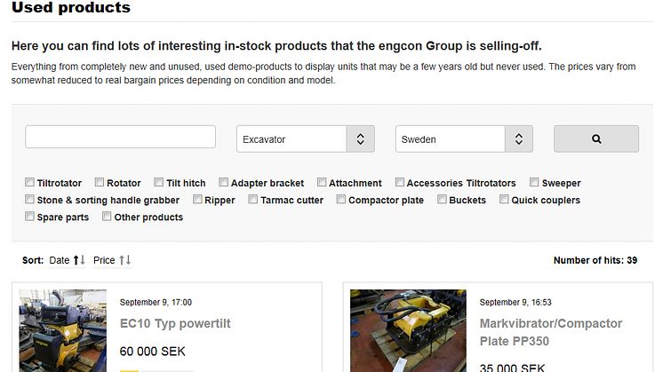 engcon Group lanserar begagnat-sida