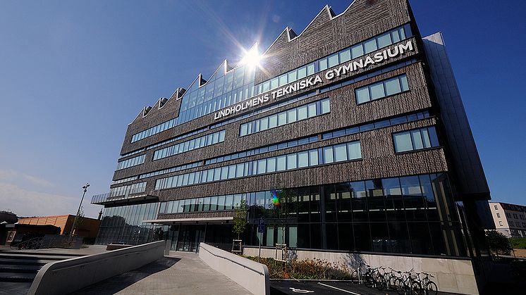 Den nya byggnaden för Lindholmens tekniska gymnasium. Foto: Hannah Björk.