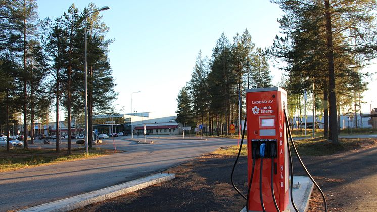 Luleå Energis snabbladdare utanför Luleå Airport