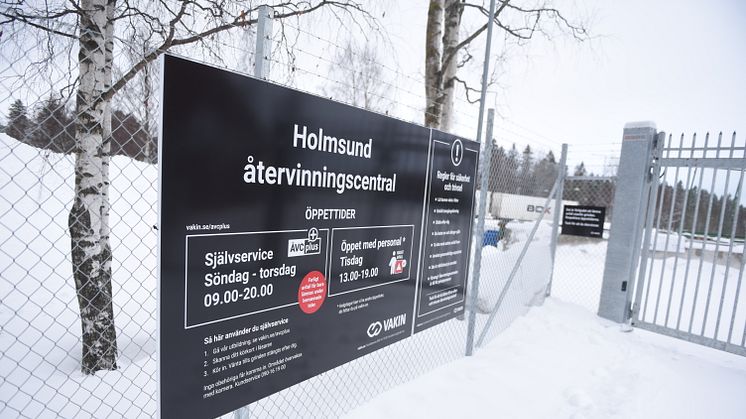 Tisdag 27 februari öppnar Holmsunds återvinningscentral