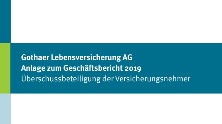 Anlagenband: Gothaer Lebensversicherung Geschäftsjahr 2019