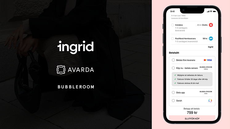 Bubbleroom launches an effortless online checkout experience with Avarda and Ingrid