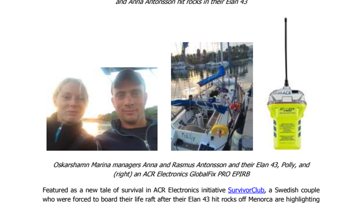 ACR Electronics: Swedish Sailors Highlight the Importance of EPIRBs after Dramatic Rescue off Menorca