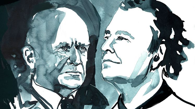 Jean Sibelius och Sakari Oramo. Illustration: Jenny Svenberg Bunnel