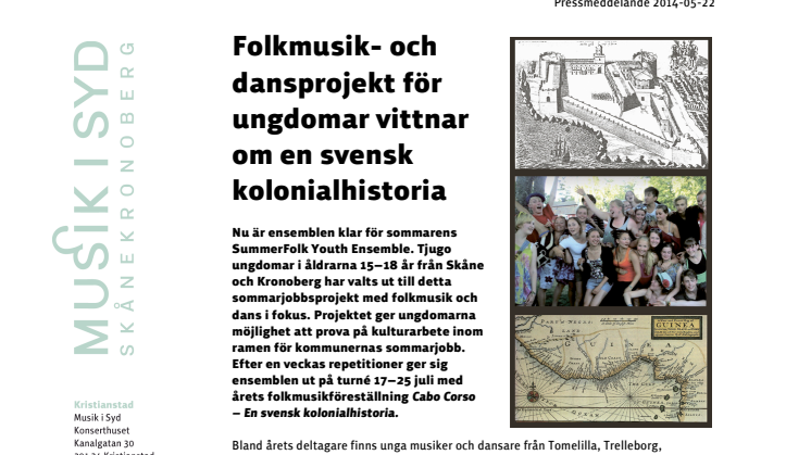 Folkmusik- och dansprojekt för ungdomar vittnar om en svensk kolonialhistoria