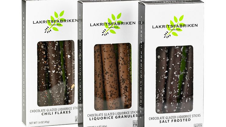 Lakritsfabriken Chocolate Glazed Liquorice Sticks Original, 45g