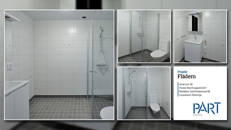 Part levererar 34 badrum till projektet Flädern i Rönninge.