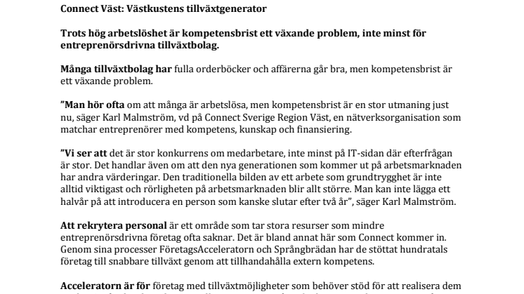  Västkustens tillväxtgenerator