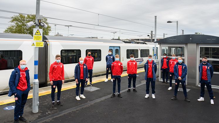 Zonal masking: Stevenage FC Academy players are face-covering role models with free rail travel