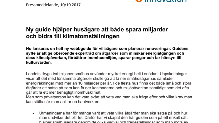 Ny guide hjälper husägare att både spara miljarder och bidra till klimatomställningen