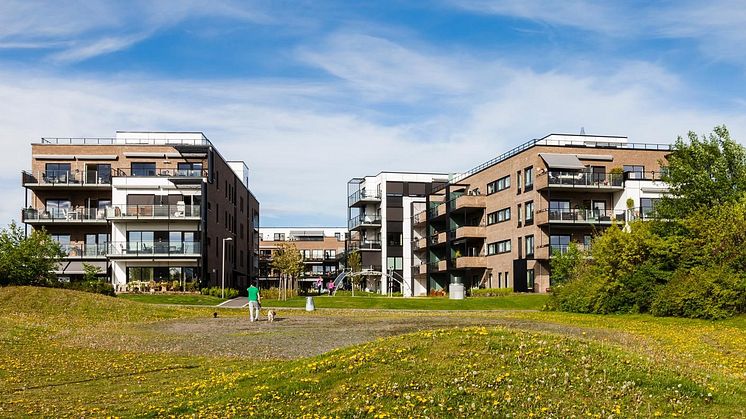 Grønne boligområder på Fornebu i Bærum kommune. | Foto: Hundven Clements Photography