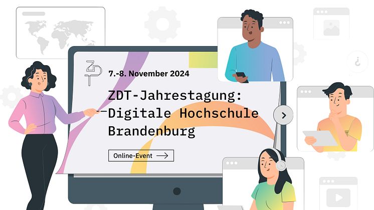 Am 7. und 8. November 2024 laden Brandenburgs Hochschulen alle Interessierten, Beschäftigten und Studierenden zur vierten virtuellen Jahrestagung „ZDT-Forum: Digitale Hochschule Brandenburg“ ein. (Bild: Storyset Pana – Innovation)