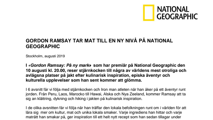 Gordon Ramsay tar mat till en ny nivå på National Geographic
