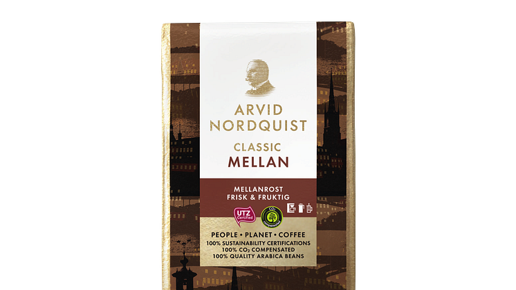 Arvid Nordquist kaffe - 100 % hållbart certifierat sortiment