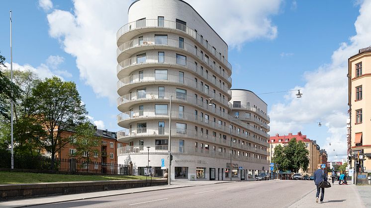 Bildtext: SKB vill sätta avtryck i stadsmiljön. Kvarteret Basaren ligger på Kungsholmen. Foto: baraBild