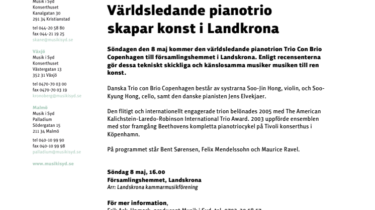 Världsledande pianotrio skapar konst i Landskrona