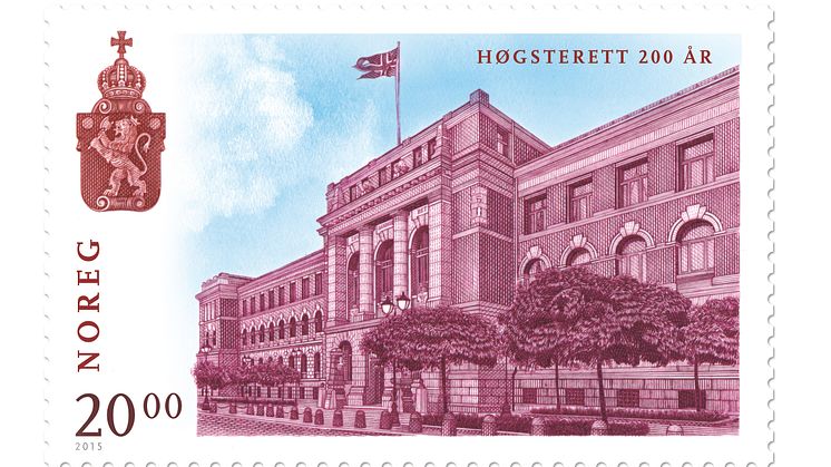 Frimerket som markerer 200 år med høgsterett.